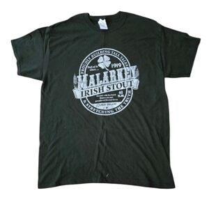 Gildan Irish Stout Graphic Tee - Dark Green. L